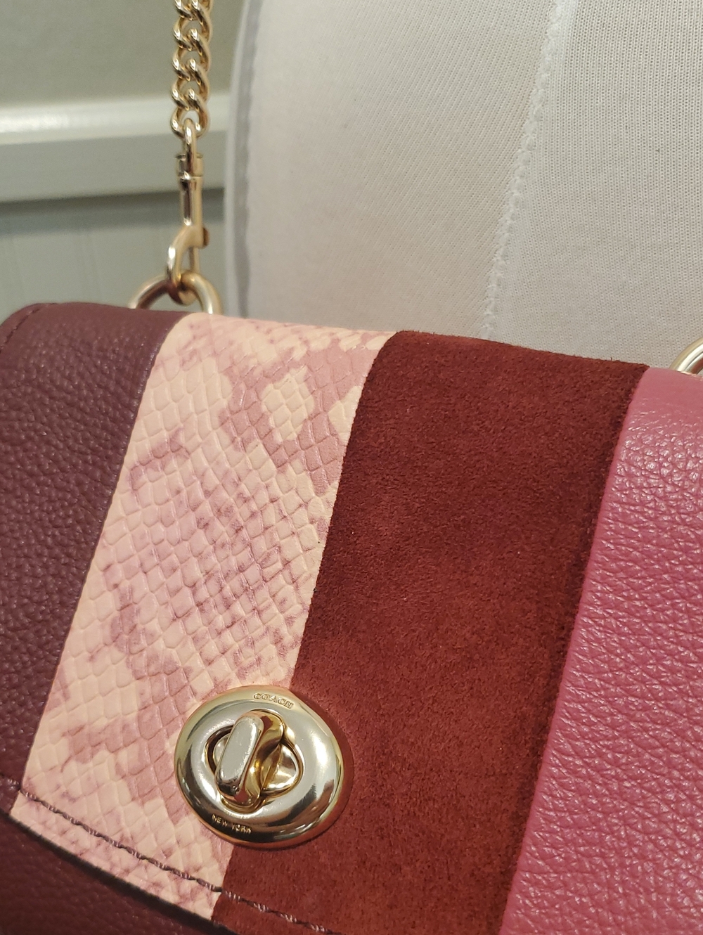 Like NEW Coach Striped Faye Crossbody Bag - Picture 5 of 15